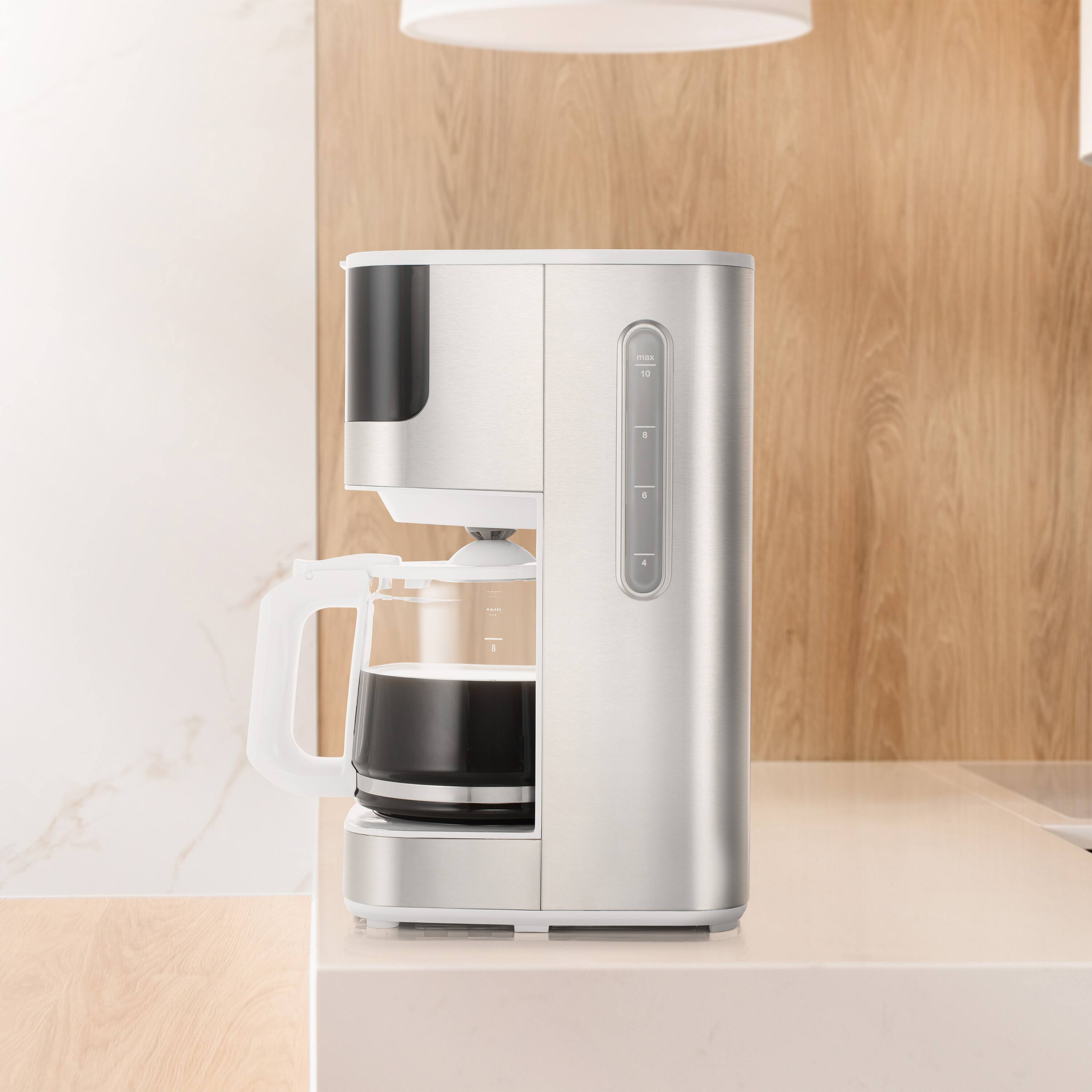 Alt View 4. Melitta - Aroma Tocco 10-Cup Drip Coffee Maker with Glass Carafe and Touch Control Display - White.