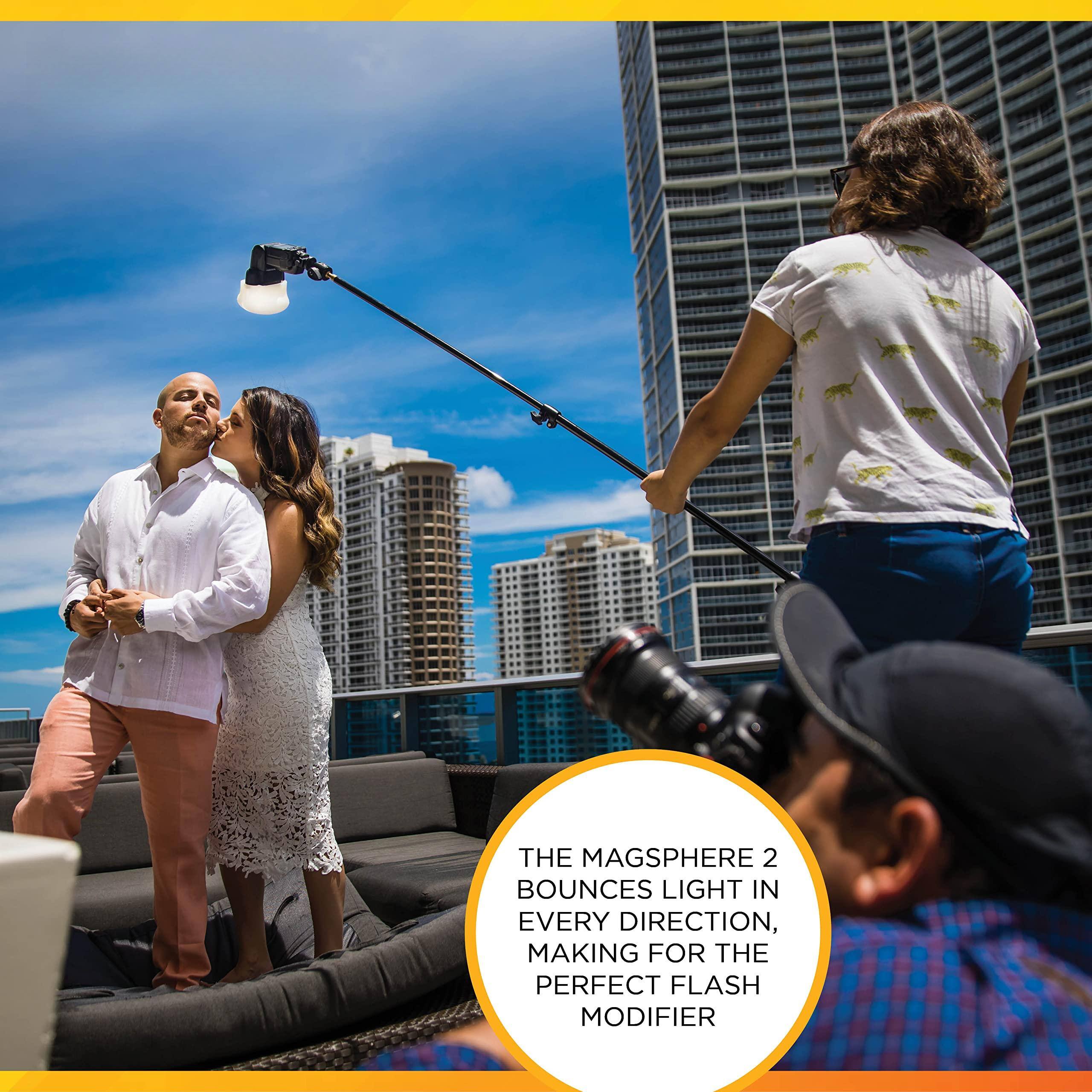 The MagSphere 2 bounces light in every direction, making for the perfect flash modifier.