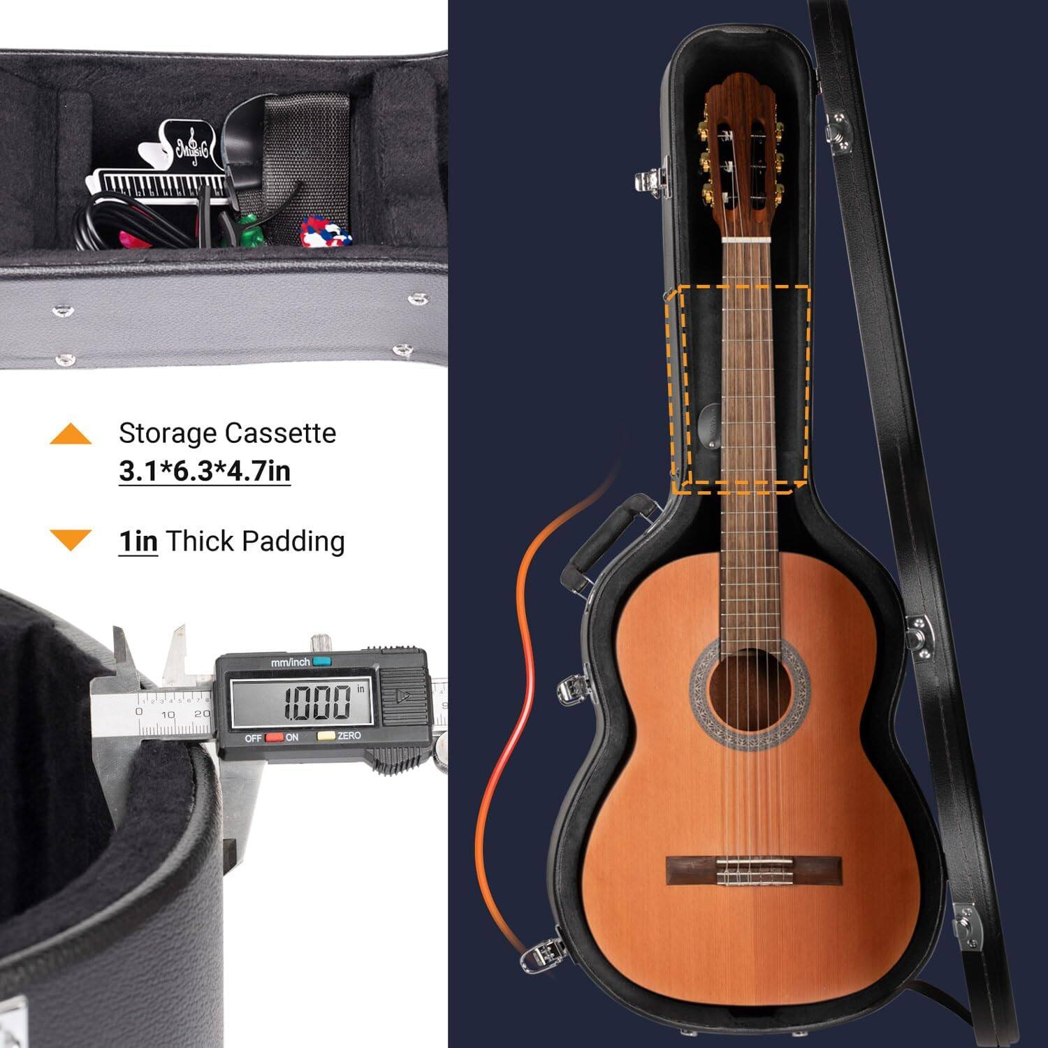 Storage Cassettes: 3.1*6.3*4.7in  
1in Thick Padding  

1000 mm/inch  
OFF ON ZERO