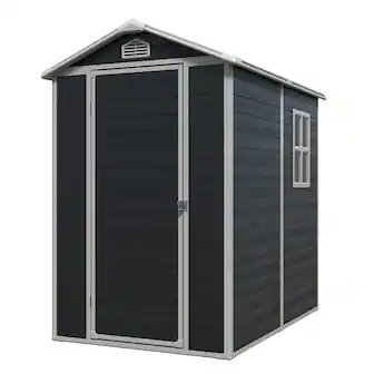 Mondawe - 4x6ft Resin Outdoor Storage Shed - Black