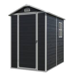 Mondawe - 4x6ft Resin Outdoor Storage Shed - Black