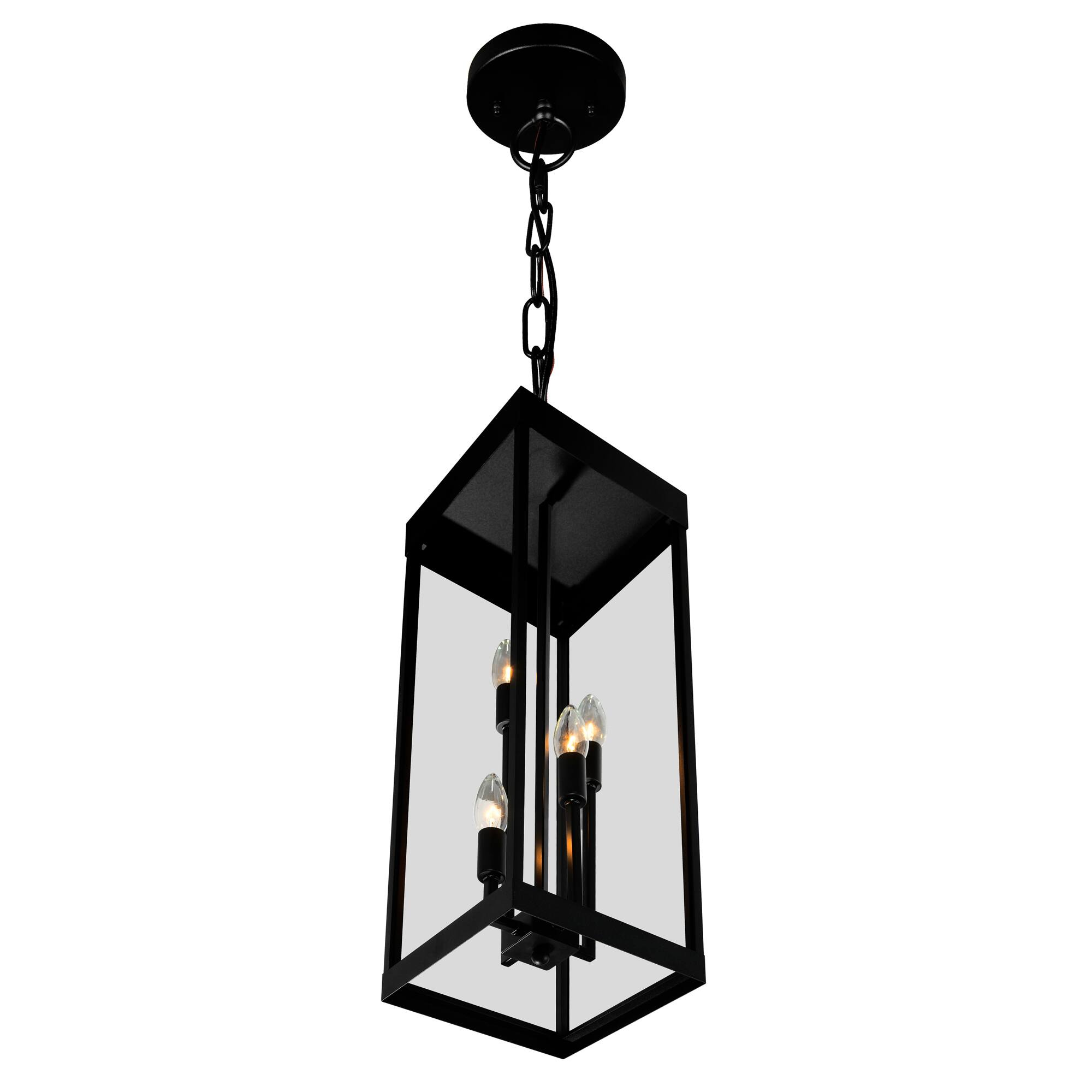 Back. CWI Lighting - Windsor 4 Light Black Outdoor Ceiling Light - Black.