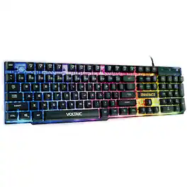 ENHANCE - Voltaic 2 Gaming Keyboard - Mechanical Feeling Keyboard, Anti-Ghosting - Clear
