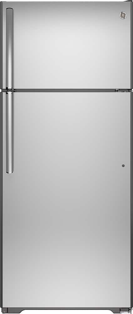 Front. GE - 17.5 Cu. Ft. Top-Freezer Refrigerator.