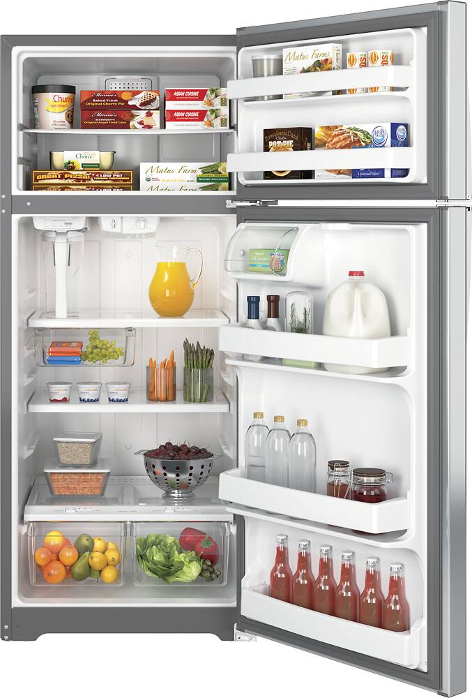 Alt View 1. GE - 17.5 Cu. Ft. Top-Freezer Refrigerator.