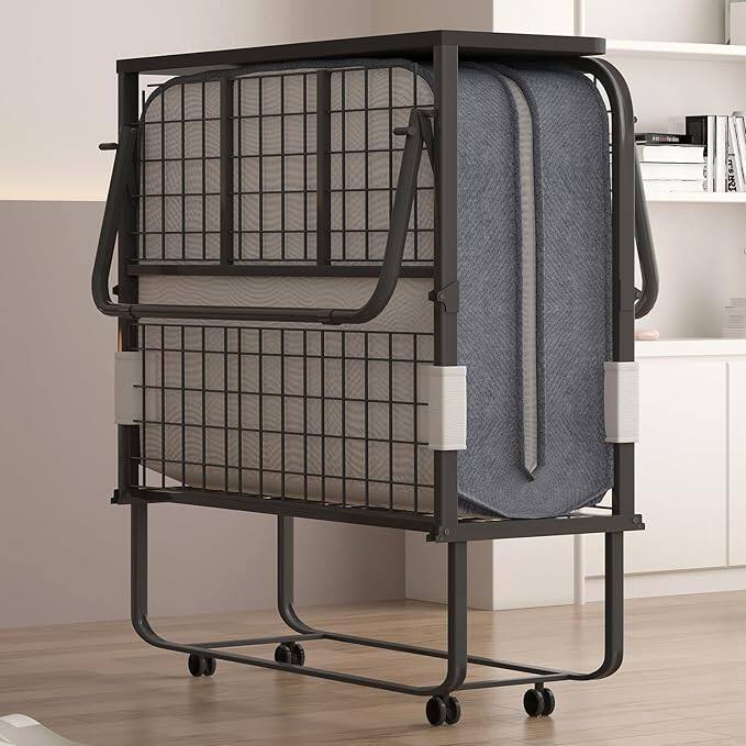 Front. Circus Cirle - 75" x 38" Rollaway Bed for Adults - grey.