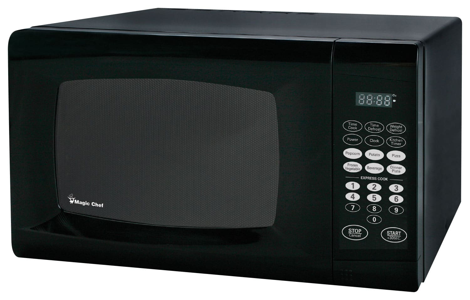 Front. Magic Chef - 0.9 Cu. Ft. Compact Microwave - Black.
