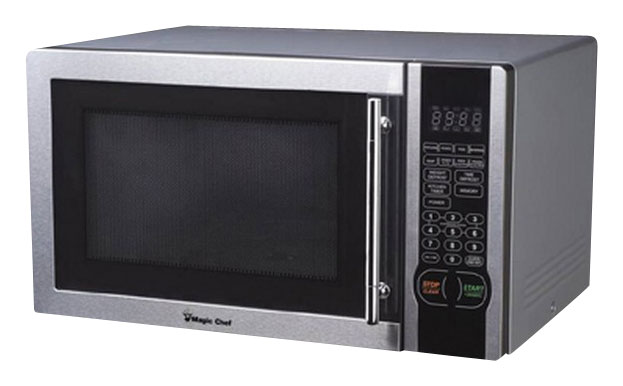 Commercial Chef Countertop Microwave, 1.1 Cubic Feet, Black/Stainless Steel