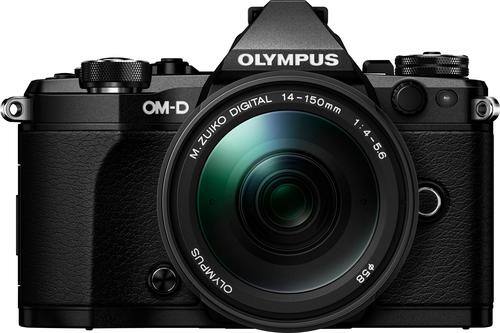 Olympus - OM-D E-M5 Mark II Mirrorless Camera with 14-150mm Lens - Black - Larger Front