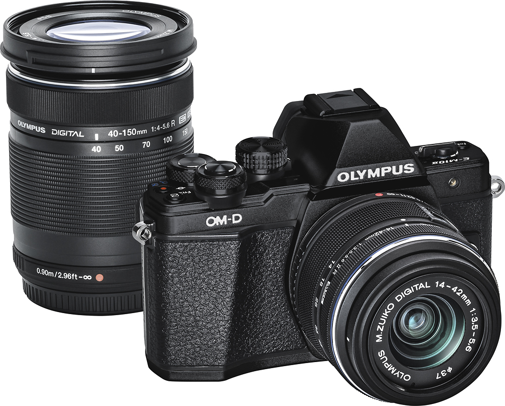 Best Buy: Olympus E-M10 Mark II Mirrorless Camera Lens Kit with 14-42mm 40-150mm Lenses Black