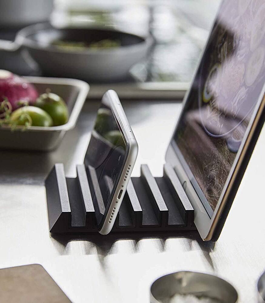 Alt View 6. Yamazaki Home - Phone & Tablet Stand - Aluminum - Black.
