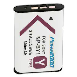 Power2000 - NP-BY1 3.7V 800mAh Rechargeable Li-Ion Battery for Sony Camera