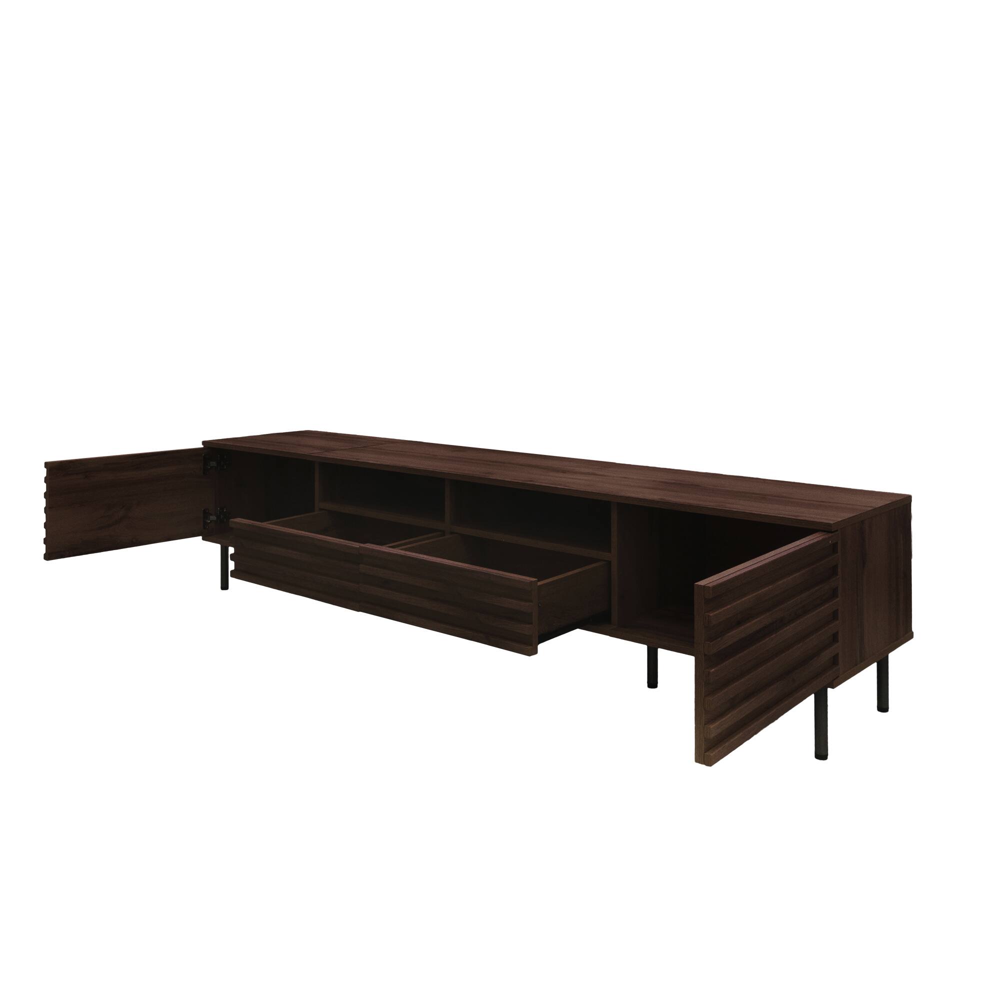 Alt View 1. Whisen - 78-Inch Modern TV Stand for TVs up to 85-Inch, Entertainment Center with Storage and Cable Management - Dark Brown.