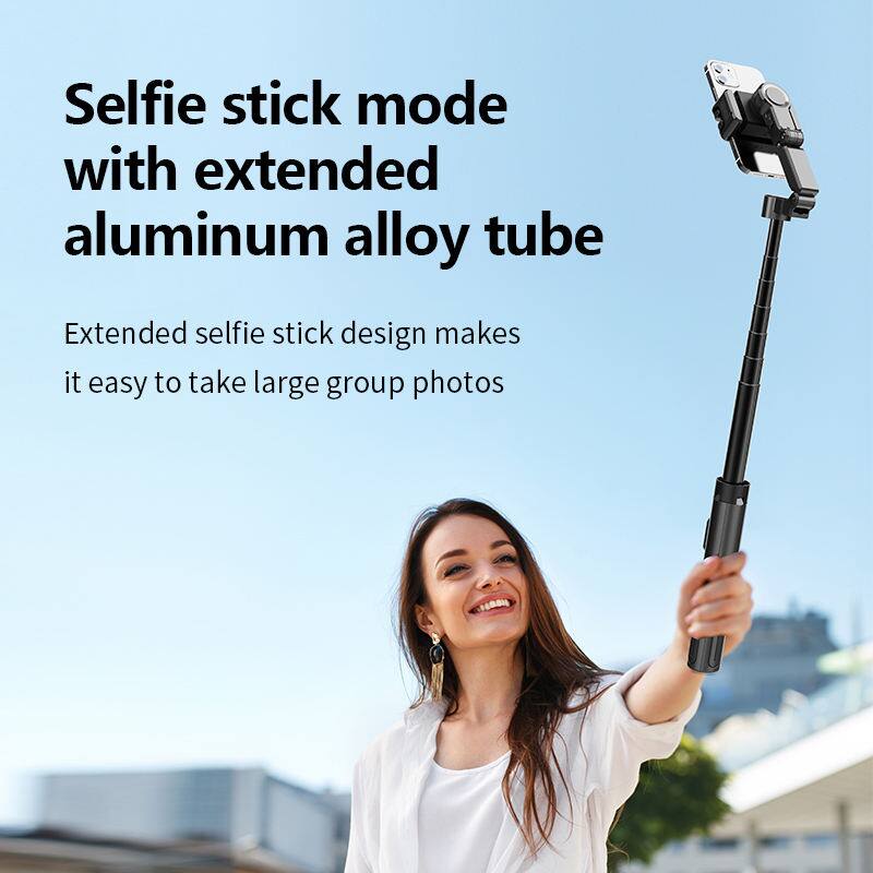 Selfie stick mode with extended aluminum alloy tube

Extended selfie stick design makes it easy to take large group photos