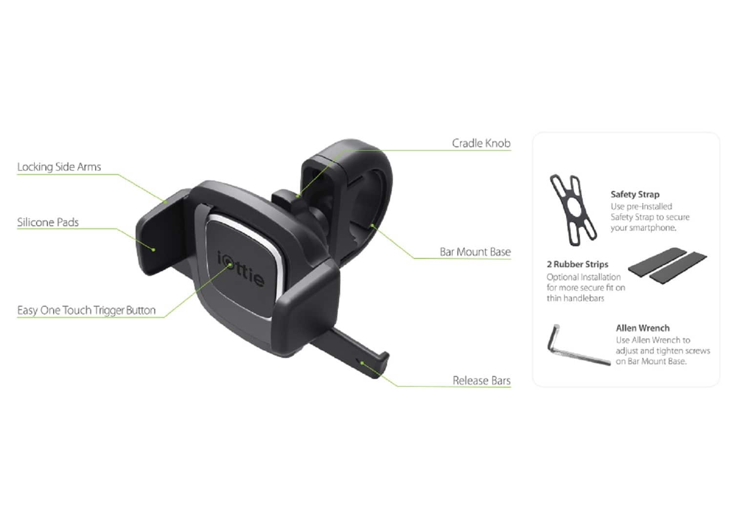 Alt View 11. iOttie - Easy One Touch 4 Universal Bike Mount for Mobile Phones - Black.