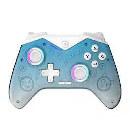 Cluzine - Portable RGB Wireless Game Controller with Vibration Rocker, Universal for Steam, iOS, Android and Gaming Consoles - Blue