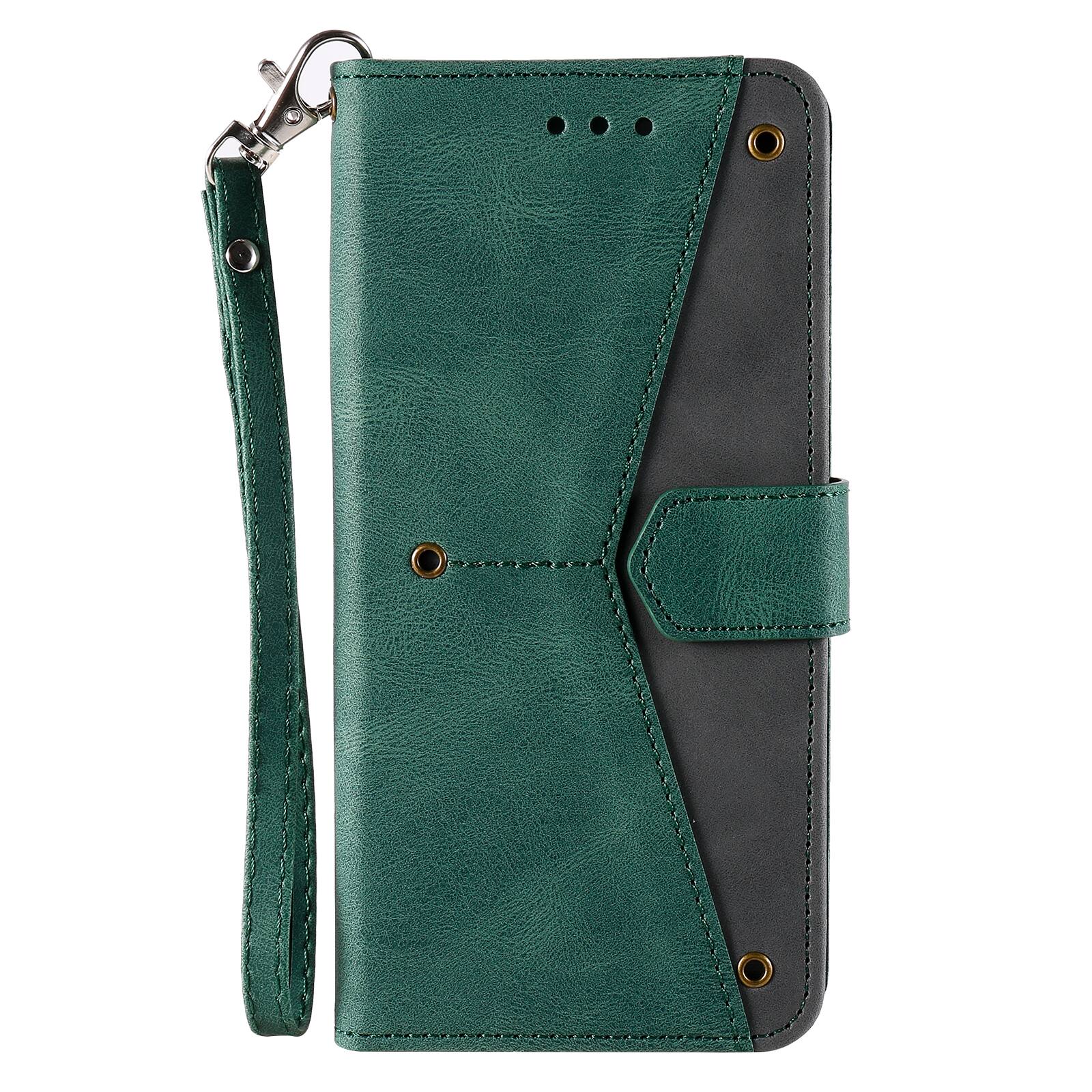 Angle. Dteck - Wallet Case for Apple iPhone Air 2025,Vintage PU Leather Flip Card Holder Kickstand Magnetic Closure Phone Cover - Green.