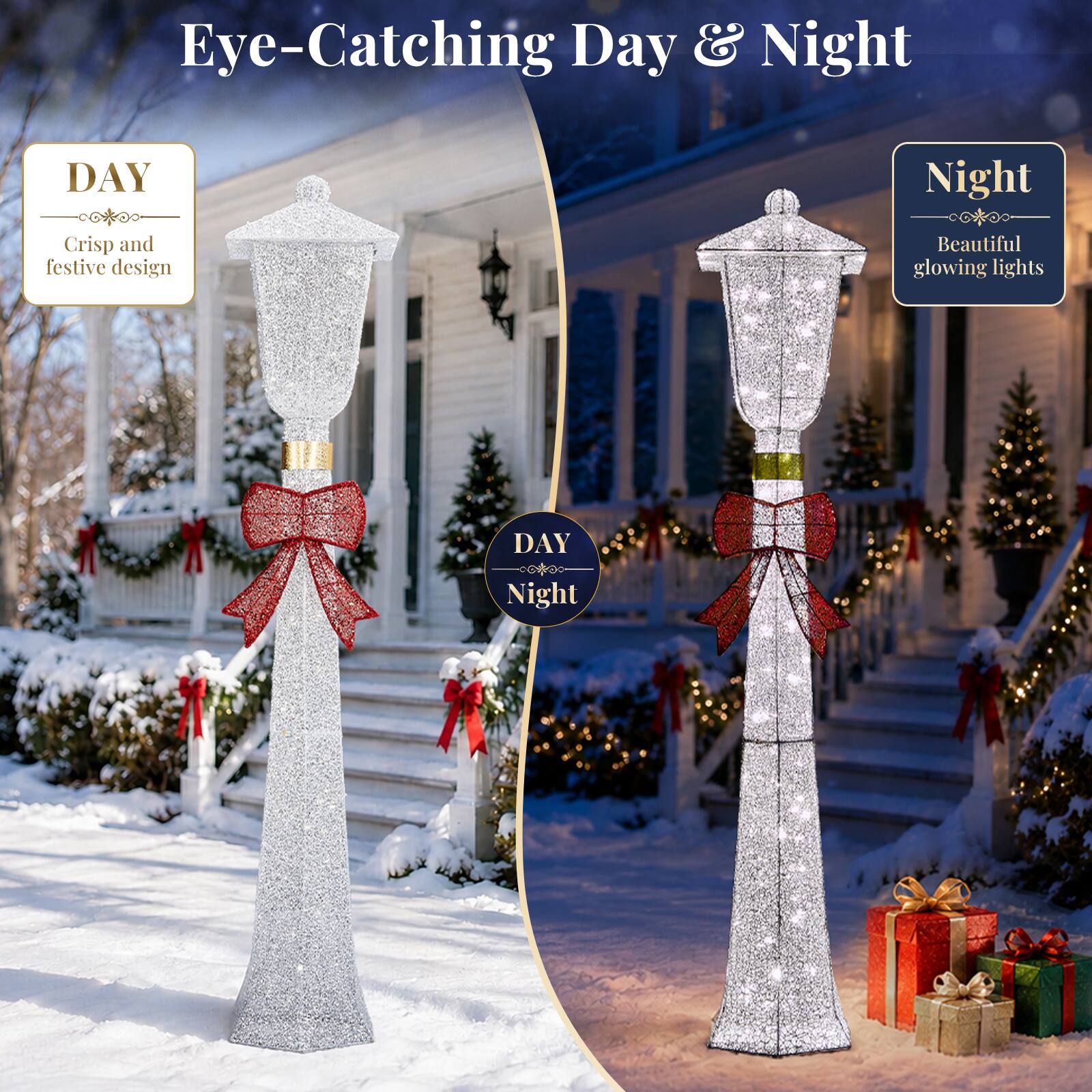 Eye-Catching Day & Night

DAY
Crisp and festive design

Night
Beautiful glowing lights