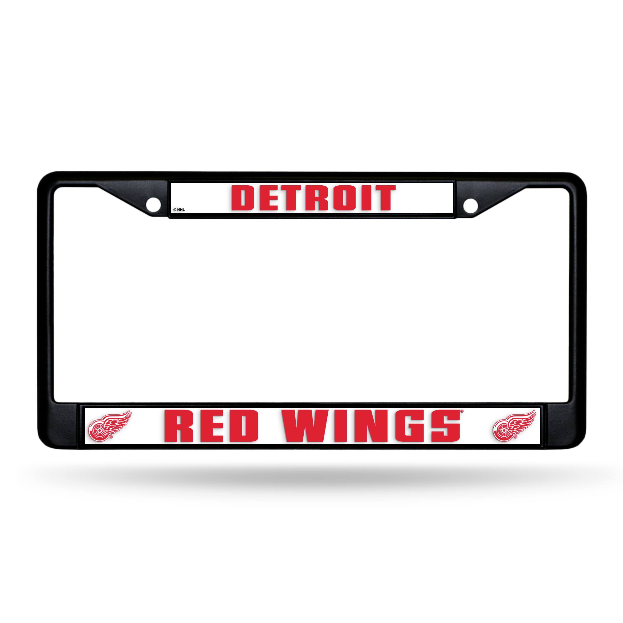 Detroit Red Wings Metal License Plate Frame - Standard 12 x 6 in - Black