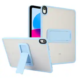 Dteck - Matte Case for Apple iPad (A16) 11" 2025 11th Gen / 10th Gen 2022 with Foldable Stand,Shockproof Transparent Back Cover - Blue