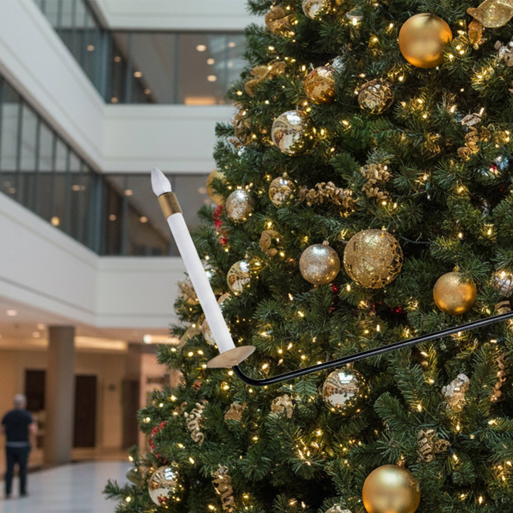 Alt View 1. GKI/Bethlehem Lighting - Candles with Telescopic Arm for Commercial Tower Christmas Trees - 25.5" - Set of 2 - White.