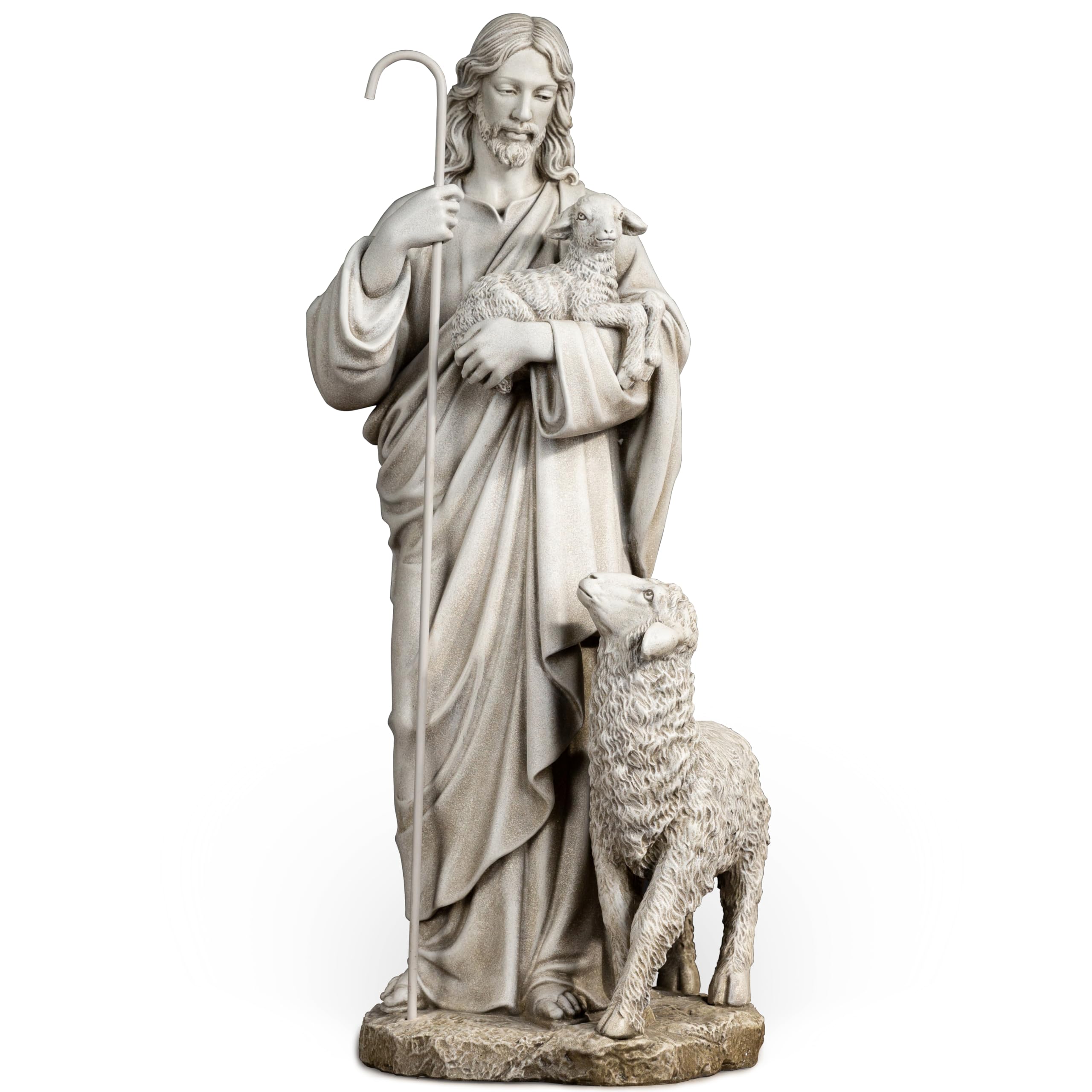 Front. Refined Abode Design - Bc The Good Shepherd Statue 11 8 H Figure Grace Hope And Guidance Home Decor Religious Gift Classical.