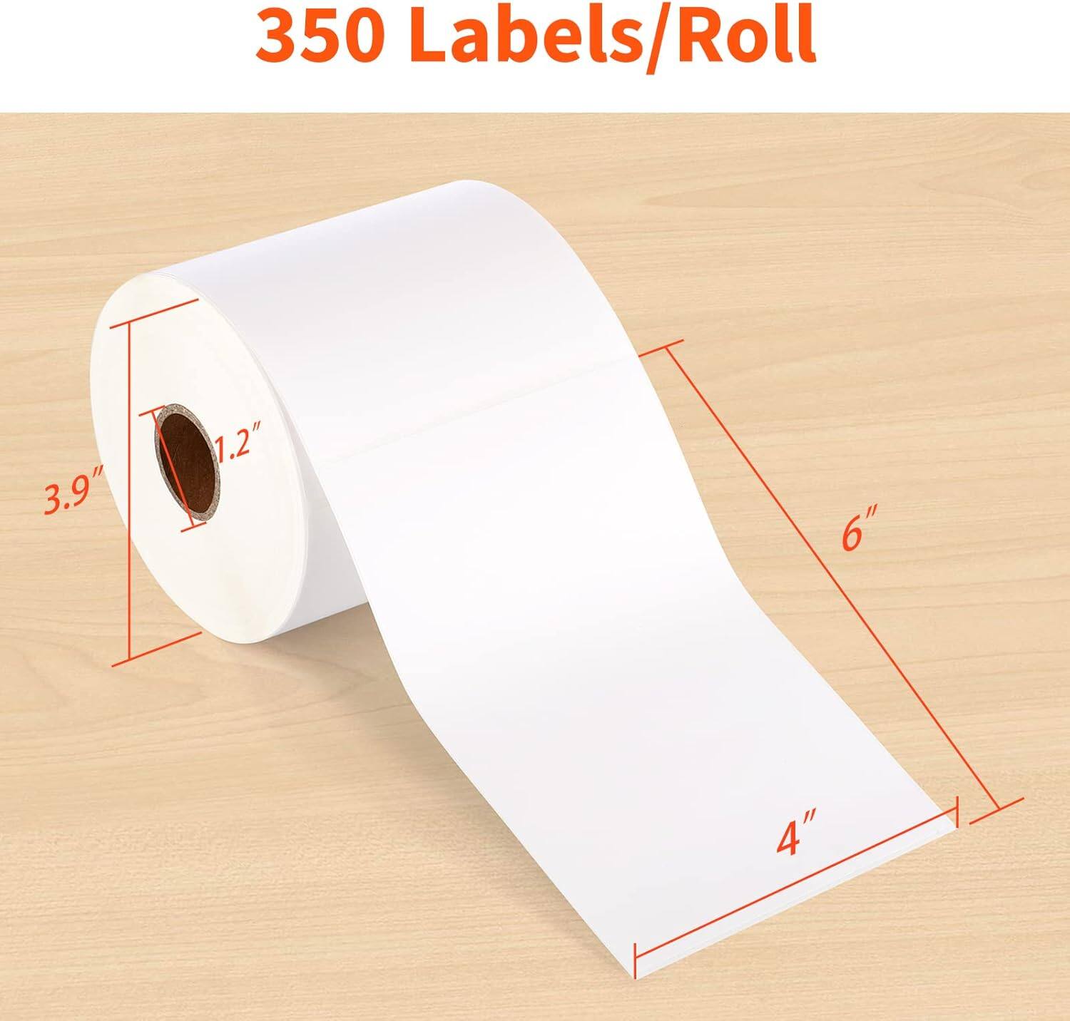 350 Labels/Roll 3.9" 1.2" 6" 4"