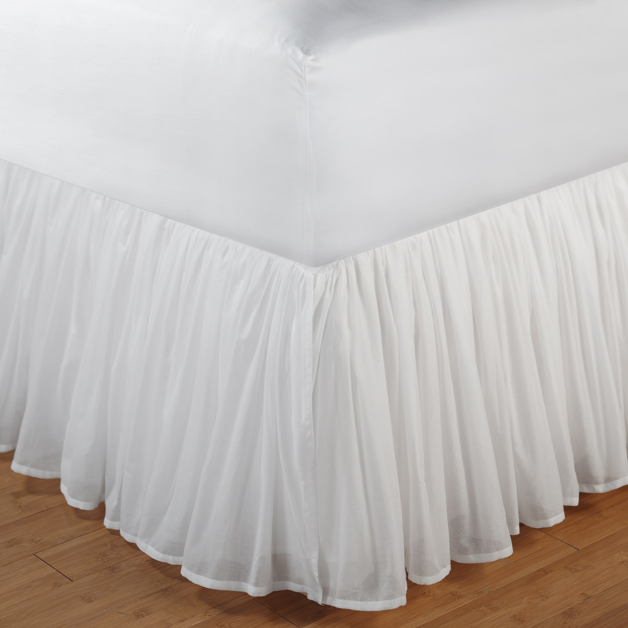 BreeBe - Cotton Voile Bed Skirt 15″ Full - White