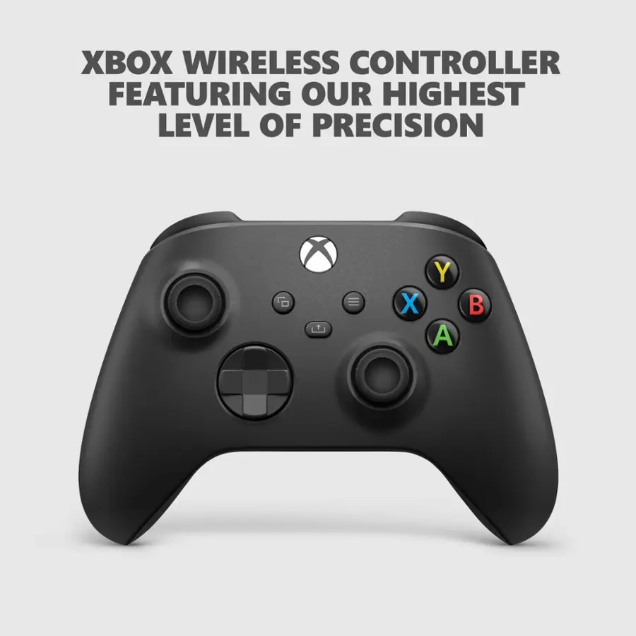 XBOX WIRELESS CONTROLLER FEATURING OUR HIGHEST LEVEL OF PRECISION = X Y A B