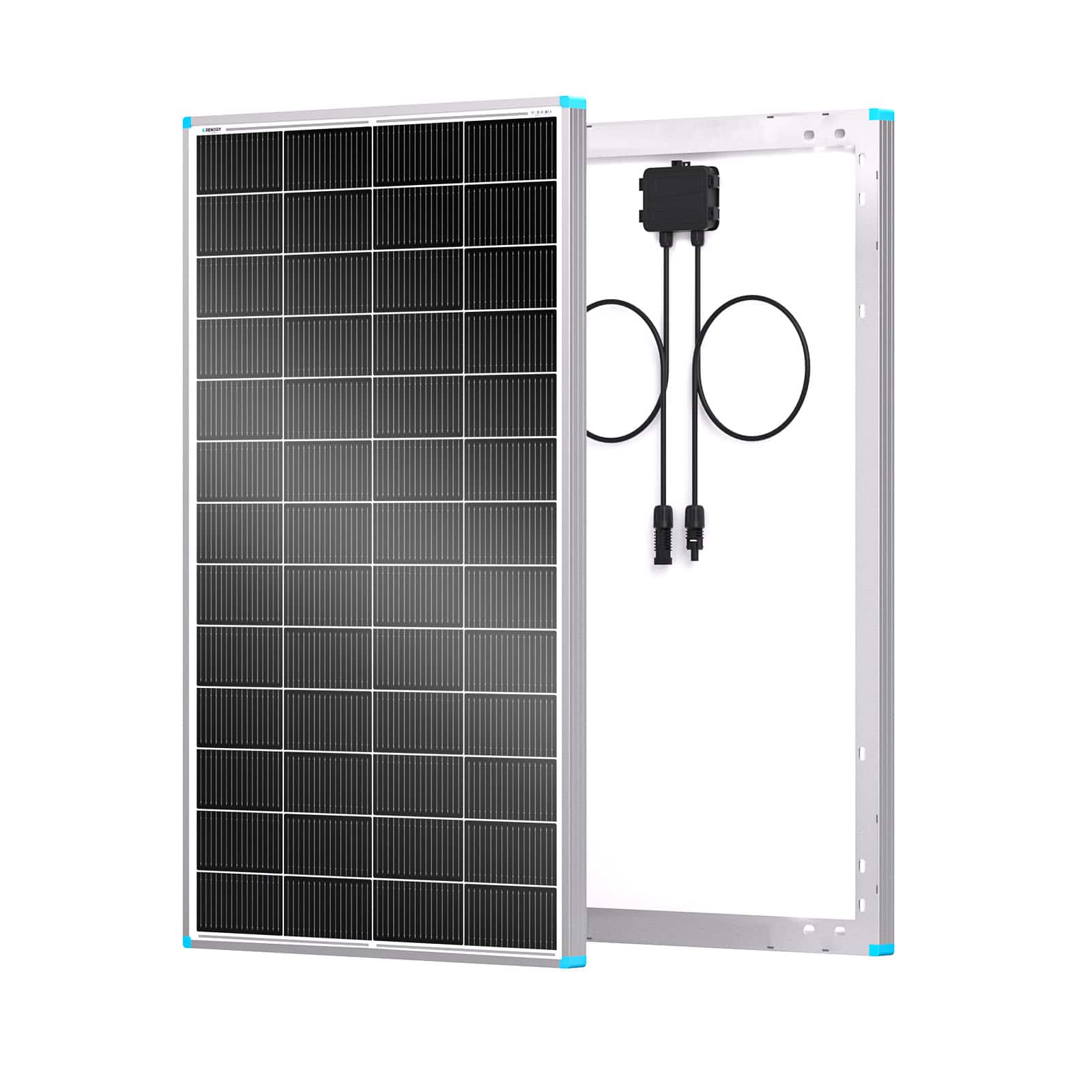 Renogy - 16BB N-Type 200W 24V Monocrystalline Solar Panel for RV Marine Cabin Battery Charging, High-Efficiency Power PV Module - Black - Front_Zoom