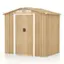 Alt View 1. Costway - 6 x 4 FT Outdoor Storage Shed Galvanized Steel Shed with Sliding Doors Wood Grain - Natural.