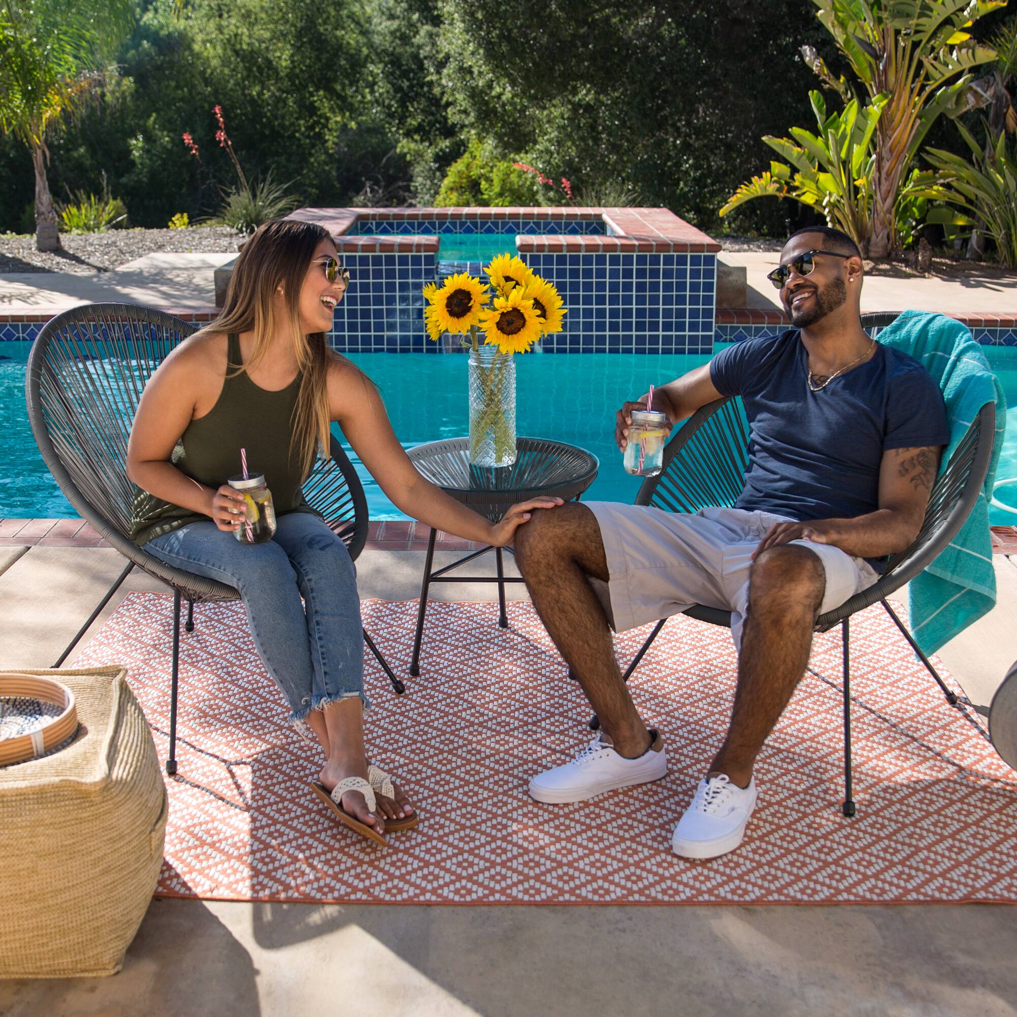 Alt View 2. Best Choice Products - Best Choice Products 3-Piece All-Weather Patio Acapulco Bistro Furniture Set w/ Rope, Glass Top Table - Gray - Gray.