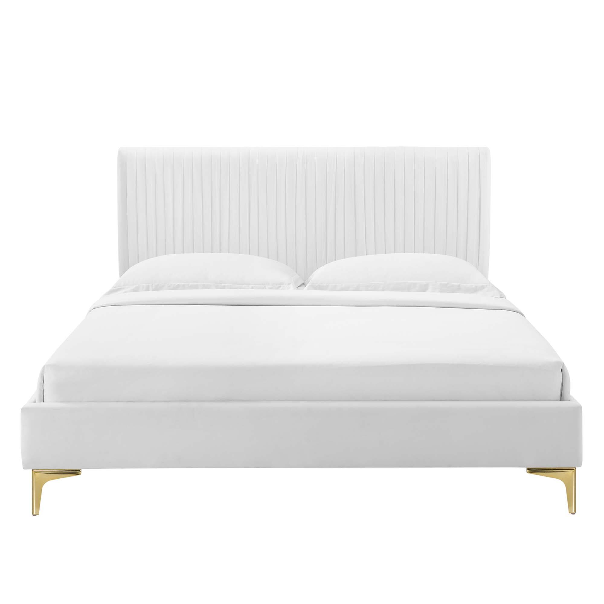 Alt View 4. Modway - Maven Full Size Fabric Upholstered Platform Bed - Oatmeal.
