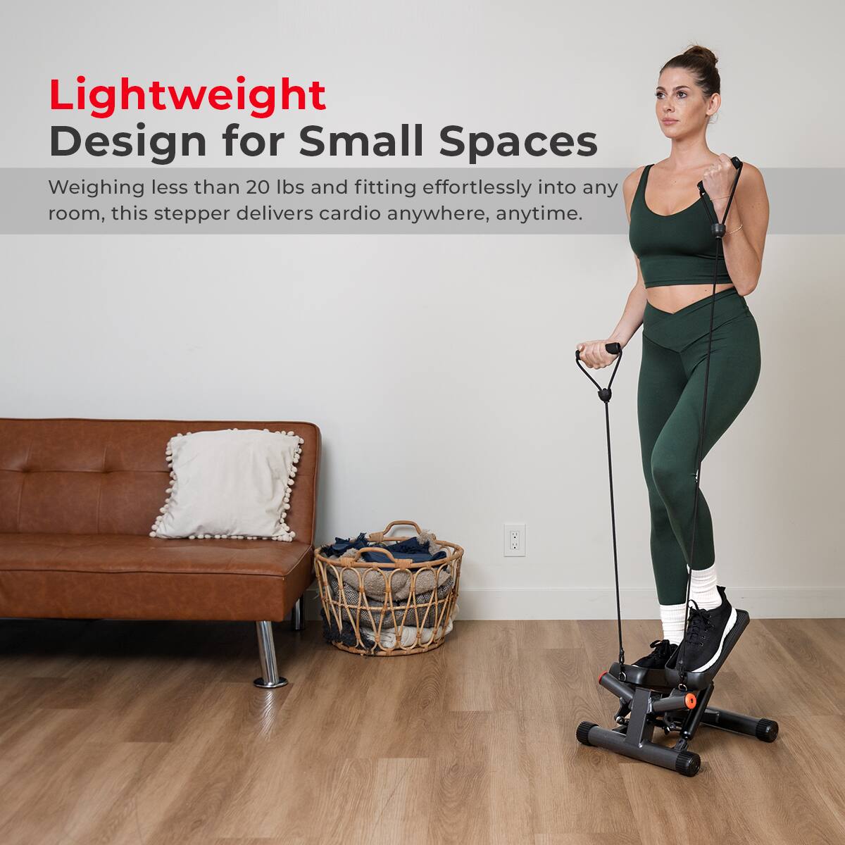 Lightweight Design for Small Spaces
Weighing less than 20 lbs and fitting effortlessly into any room, this stepper delivers cardio anywhere, anytime.