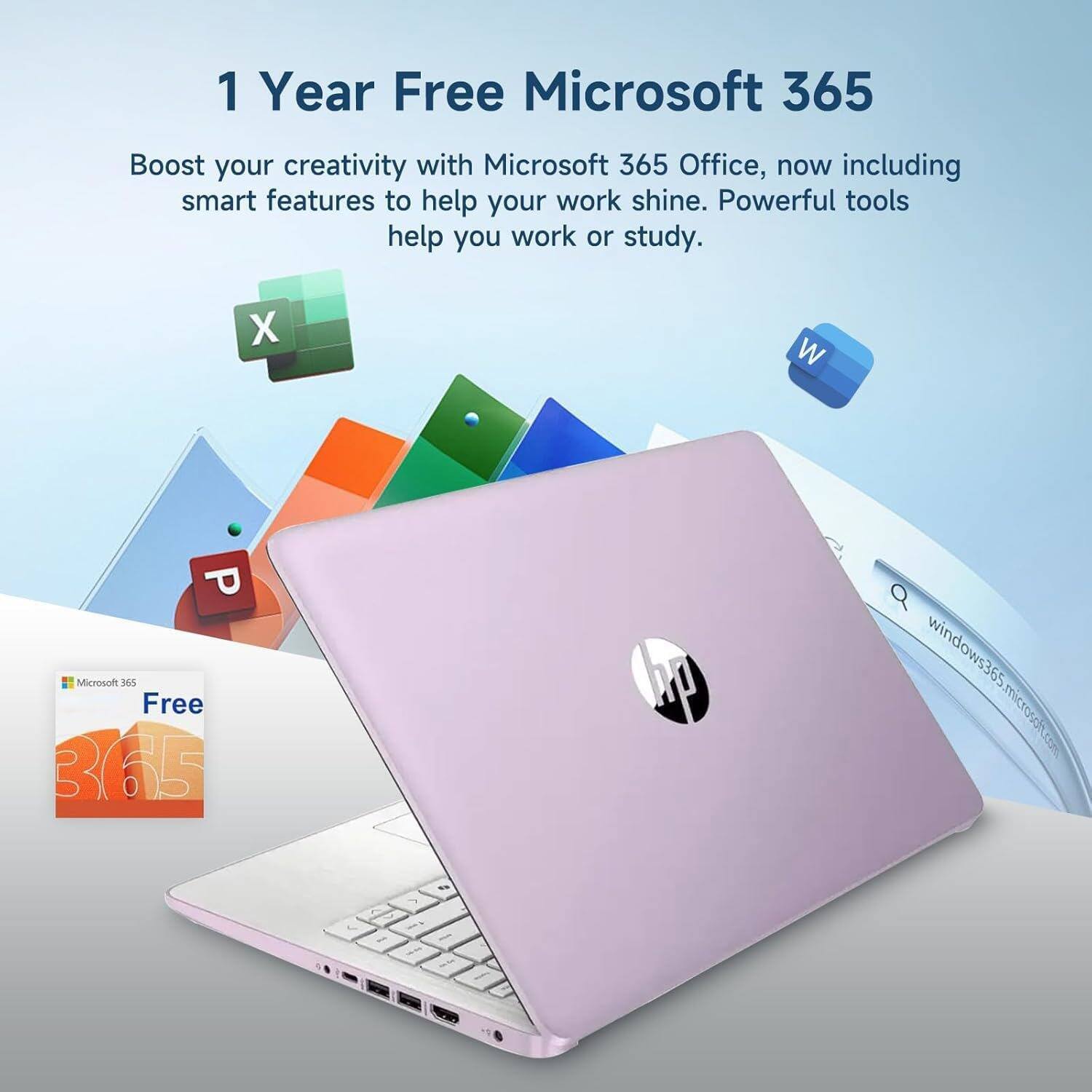 1 Year Free Microsoft 365  
Boost your creativity with Microsoft 365 Office, now including smart features to help your work shine. Powerful tools help you work or study.  
X W P  
Microsoft 365 Free  
windows365.microsoft.com