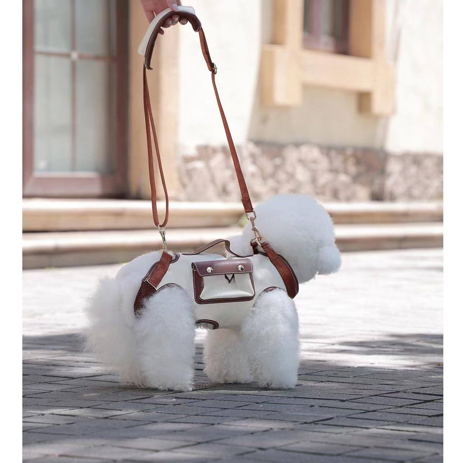 Alt View 3. Paradigms Interiors - Dog Lift Harness Carrier Ves Leash With Puppy Bag Fits Cars Xs - 1.0 White-Small(4-8 LBS).