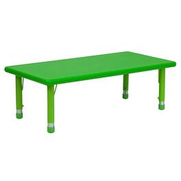Emma + Oliver - 24"W x 48"L Rectangular Plastic Height Adjustable Activity Table - Green
