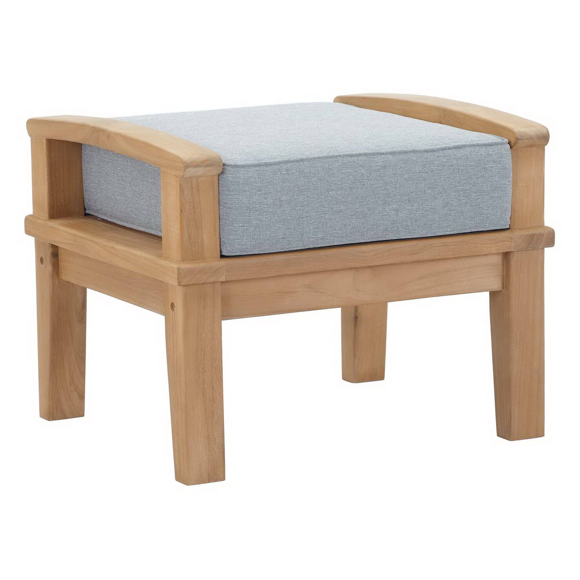 Alt View 1. Modway - Marina 5 Piece Outdoor Patio Teak Set by Modway - Natural Gray.