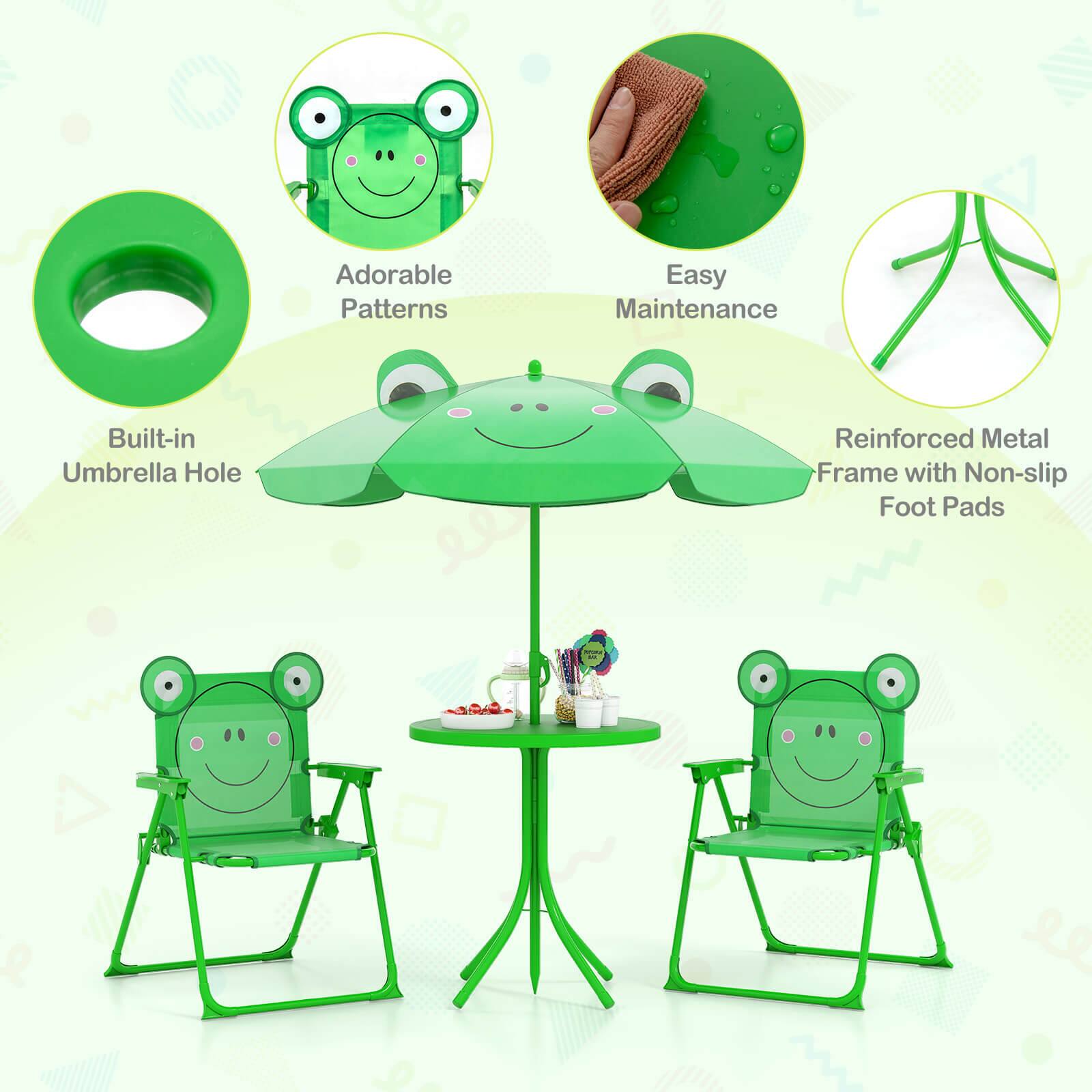 - Adorable Patterns
- Easy Maintenance
- Built-in Umbrella Hole
- Reinforced Metal Frame with Non-slip Foot Pads