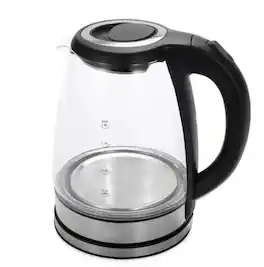 Lumme - LummeHome 1.8L Glass Electric Kettle with LED Light & Auto Shut-Off - Black
