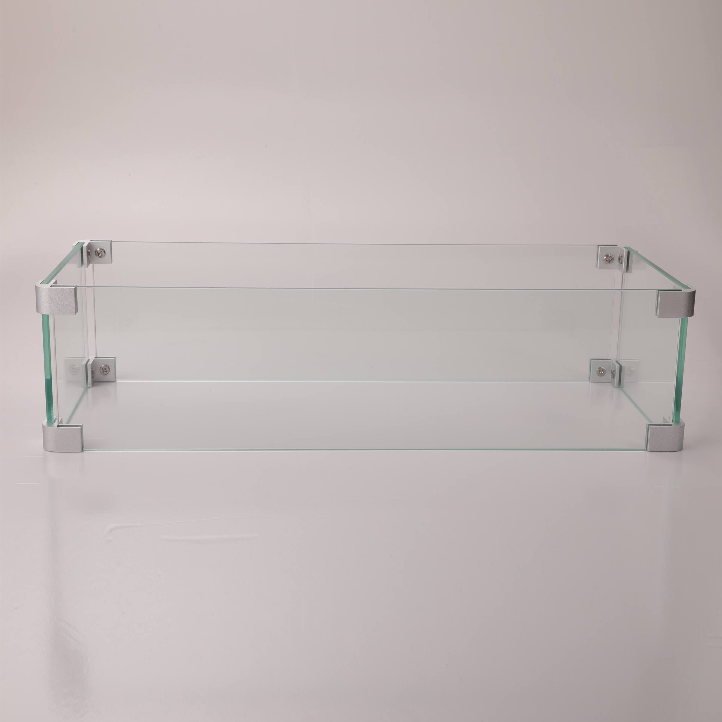 Front. TinyHomie - Rectangular Glass Wind Guard for Fire Pit W85335465.