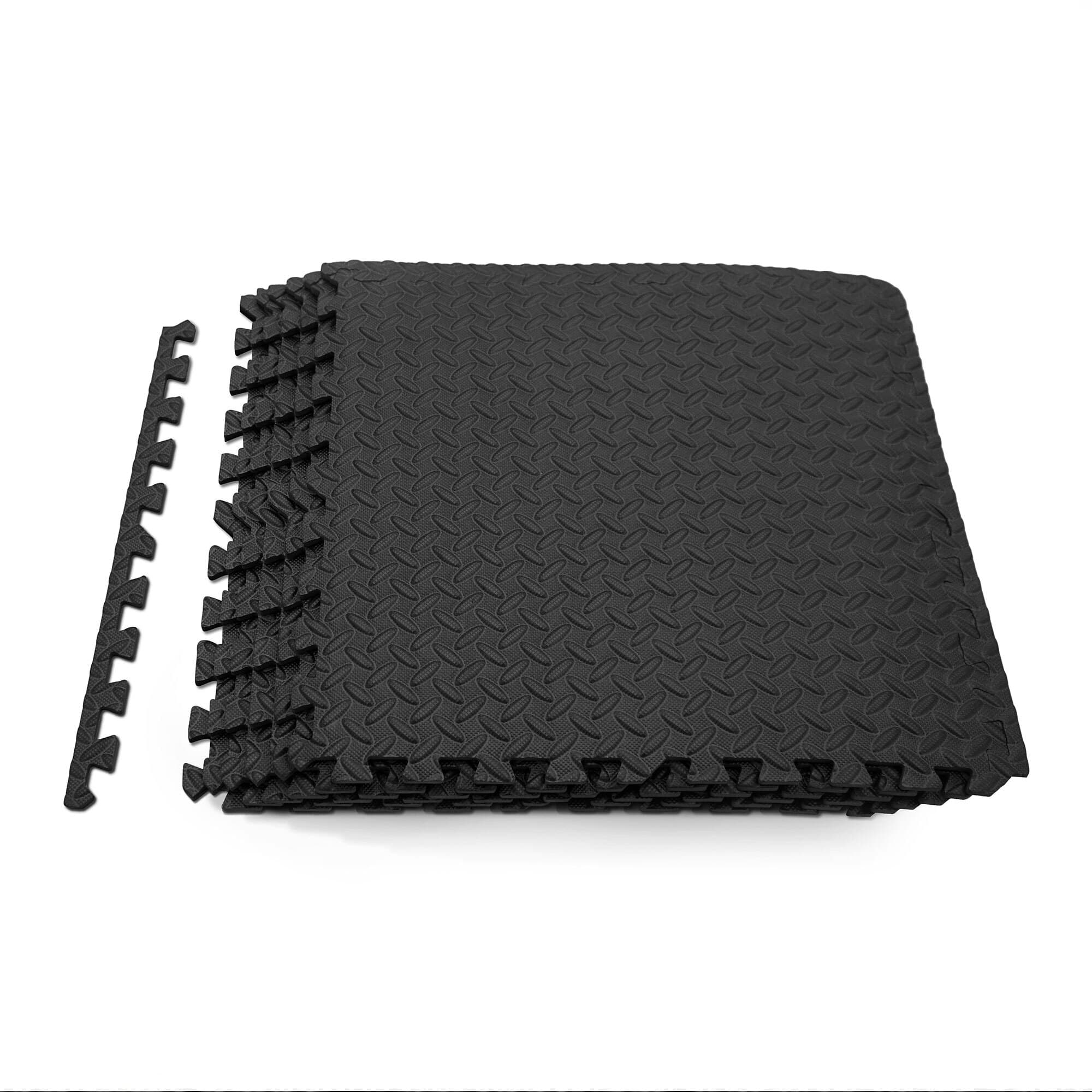 Alt View 11. Centr - Gym Flooring Exercise Mats - 96 Sq Ft - Black.