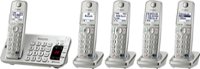 Angle Zoom. Panasonic - KX-TGE275S Link2Cell DECT 6.0 Expandable Cordless Phone System with Digital Answering System - Silver.