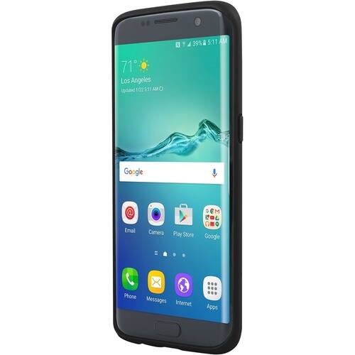 Incipio - Twill Block Back Cover for Samsung Galaxy S7 edge - Black - Larger Front