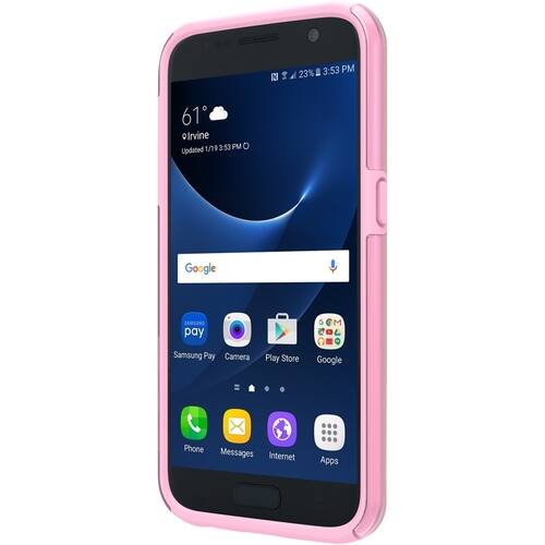 Incipio - DualPro SHINE Dual Layer Protection with Brushed Aluminum Finish Back Cover for Samsung Galaxy S7 - Pink/Rose Gold - Larger Front