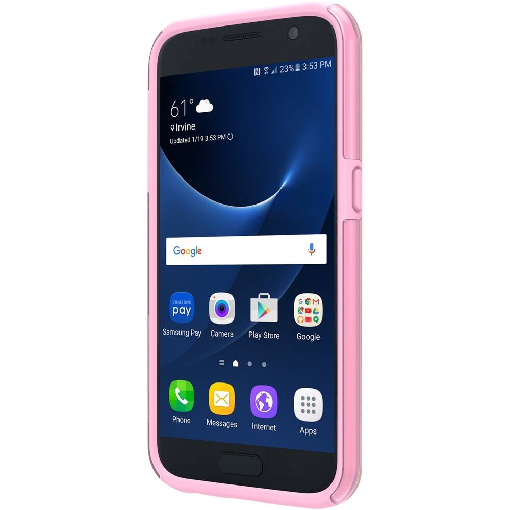 Front. Incipio - DualPro SHINE Dual Layer Protection with Brushed Aluminum Finish Back Cover for Samsung Galaxy S7 - Pink/Rose Gold.