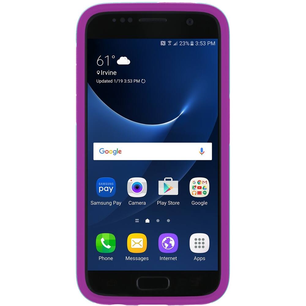 Front. Incipio - [PERFORMANCE] SERIES Back Cover for Samsung Galaxy S7 - Purple, Teal.
