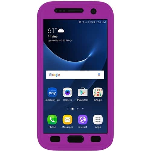 Incipio - PERFORMANCE Protective Case for Samsung Galaxy S7 - Purple, Teal - Larger Front