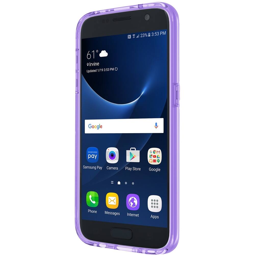 Front. Incipio - Octane Pure Back Cover for Samsung Galaxy S7 - Purple, Translucent.