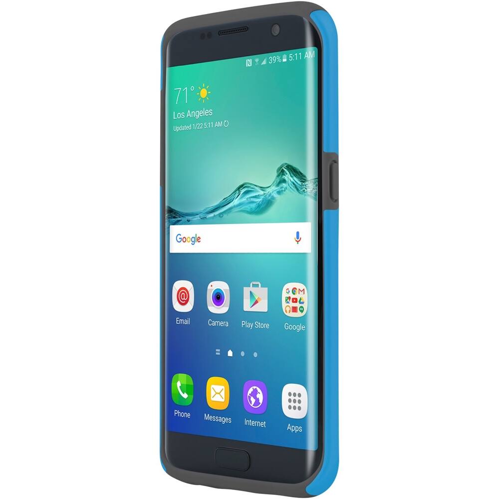 Front. Incipio - DualPro Hard Shell Case with Impact Absorbing Core for Samsung Galaxy S7 edge - Gray/Blue.